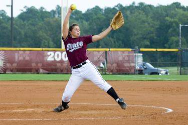Pitcher Stephanie Comeaux is known nationwide for her behind-the-back changeup pitch.