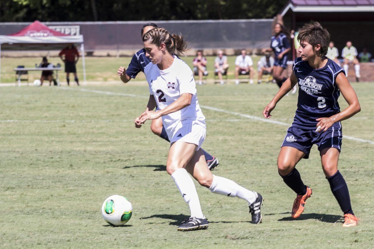 MSUs Elisabeth Sullivan collected three goals in Sundays win over Jackson State. Sullivan leads the Bulldogs with eight goals this season heading into SEC competition.