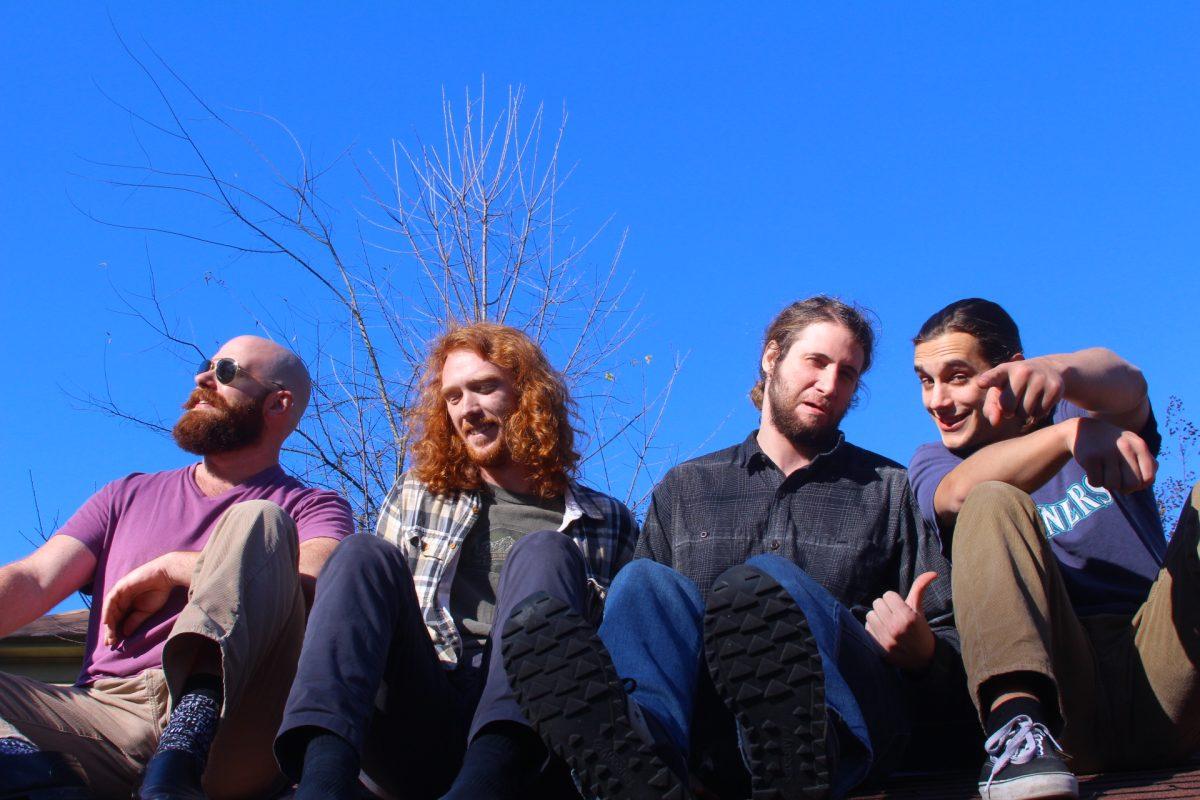 (From left to right) Guitarist Mike McCoy, bassest Matt Dunaway,  frontman Caleb Hutson, and drummer Vaughan Brenner have been playing together under the name ‘Tesheva’ and have just released their first EP recorded by local producer Keatzi Gunmoney. 