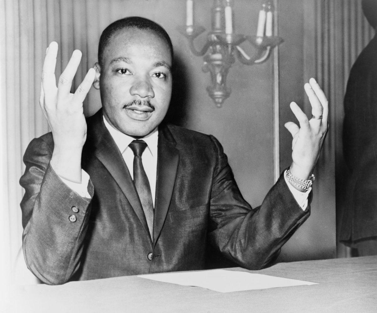 Martin Luther King Jr., 1929-1968, was a prominent leader during the Civil Rights Movement. He lead the movement nonviolently.&#160;