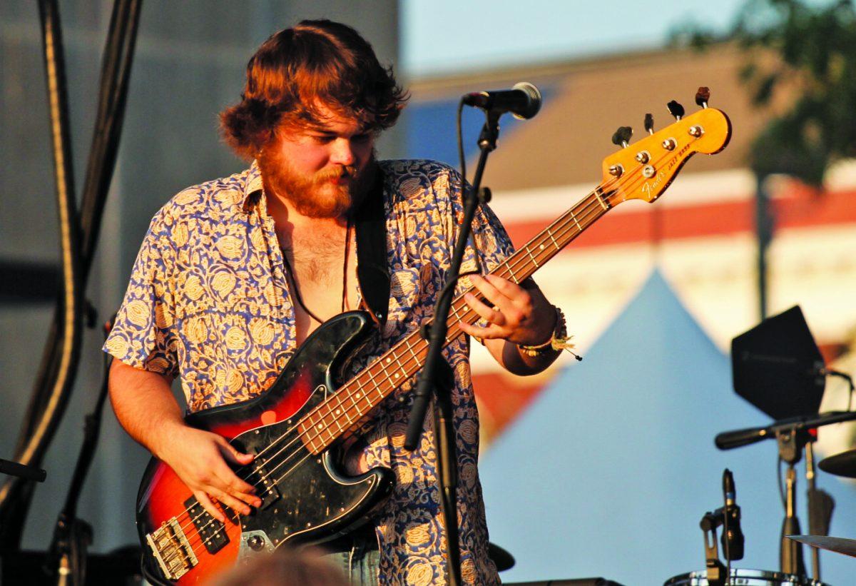 Bass player Garrett Caver performed with Hood Baby & the Barnacles at Bulldog Bash last year on the day stage. This year, the group opened for DNCE on the main stage.
