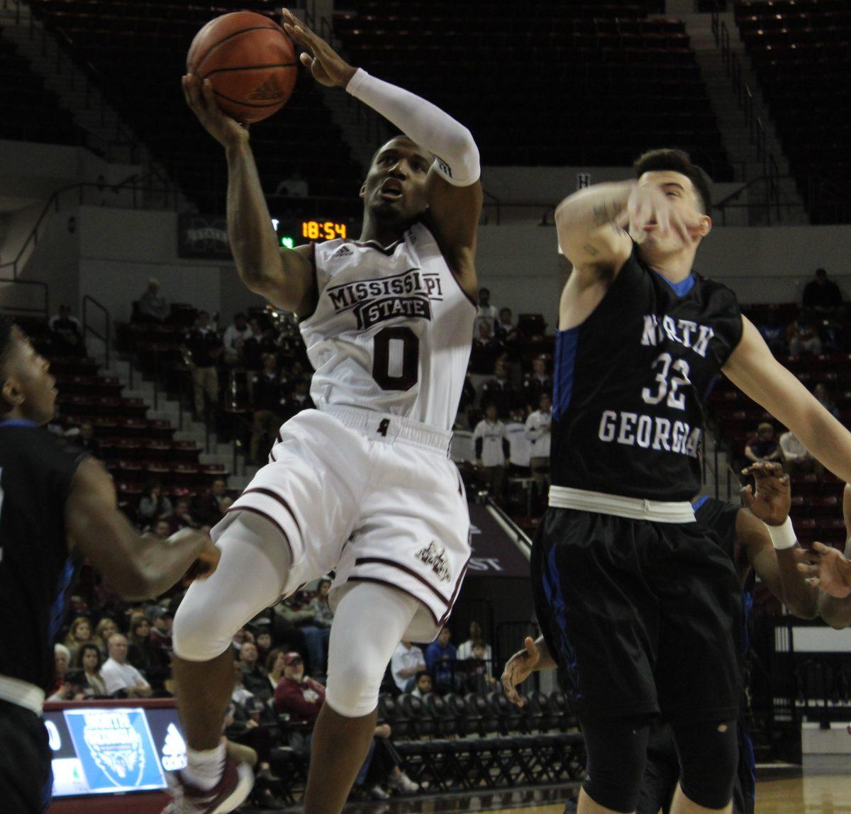 Nick Weatherspoon, true freshman from Canton, scored nine points and went 4-8 from the field in Mississippi State Universitys 95-62 win over the University of North Georgia. The Bulldogs next game is on Tuesday against the University of Cincinnati.  