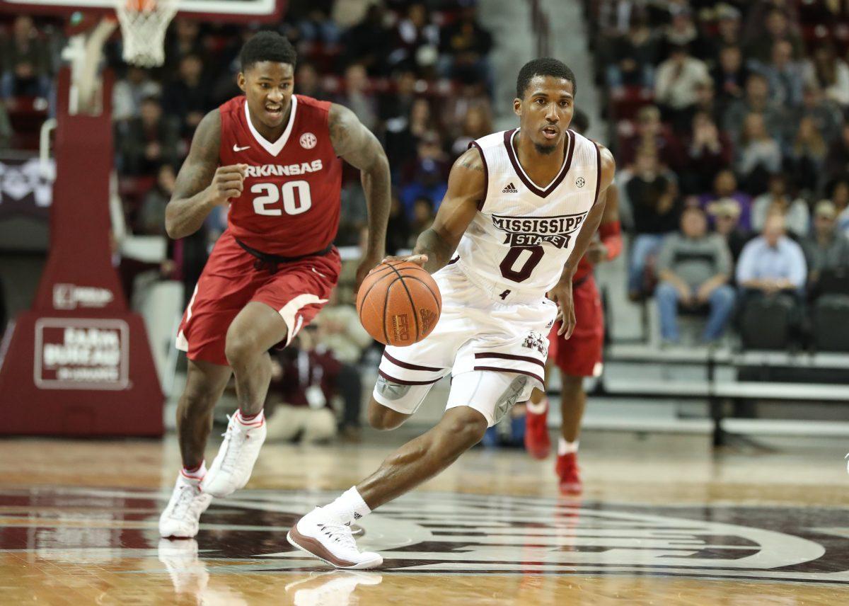 Nick Weatherspoon led Mississippi State University with 22 points in the teams upset victory over No. 22 University of Arkansas