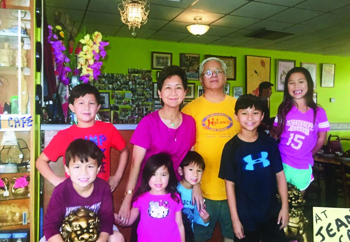 Jean+Cafe+owner+Mama+Jean+stands+with+her+husband%2C+Papa+Al%2C+and+their+six+grandchildren+in+their+Highway+12+restaurant.%26%23160%3B