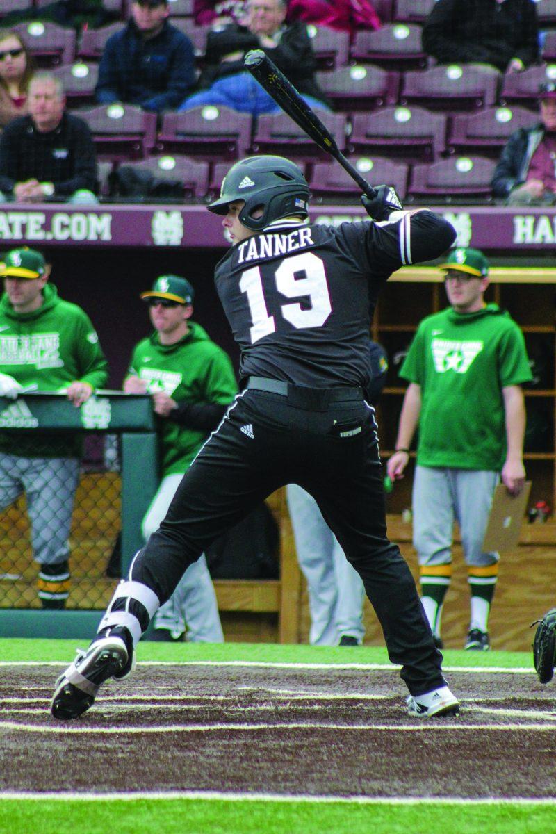 Logan Tanner steps up to the plate against Wright State University. He has six hits this year.