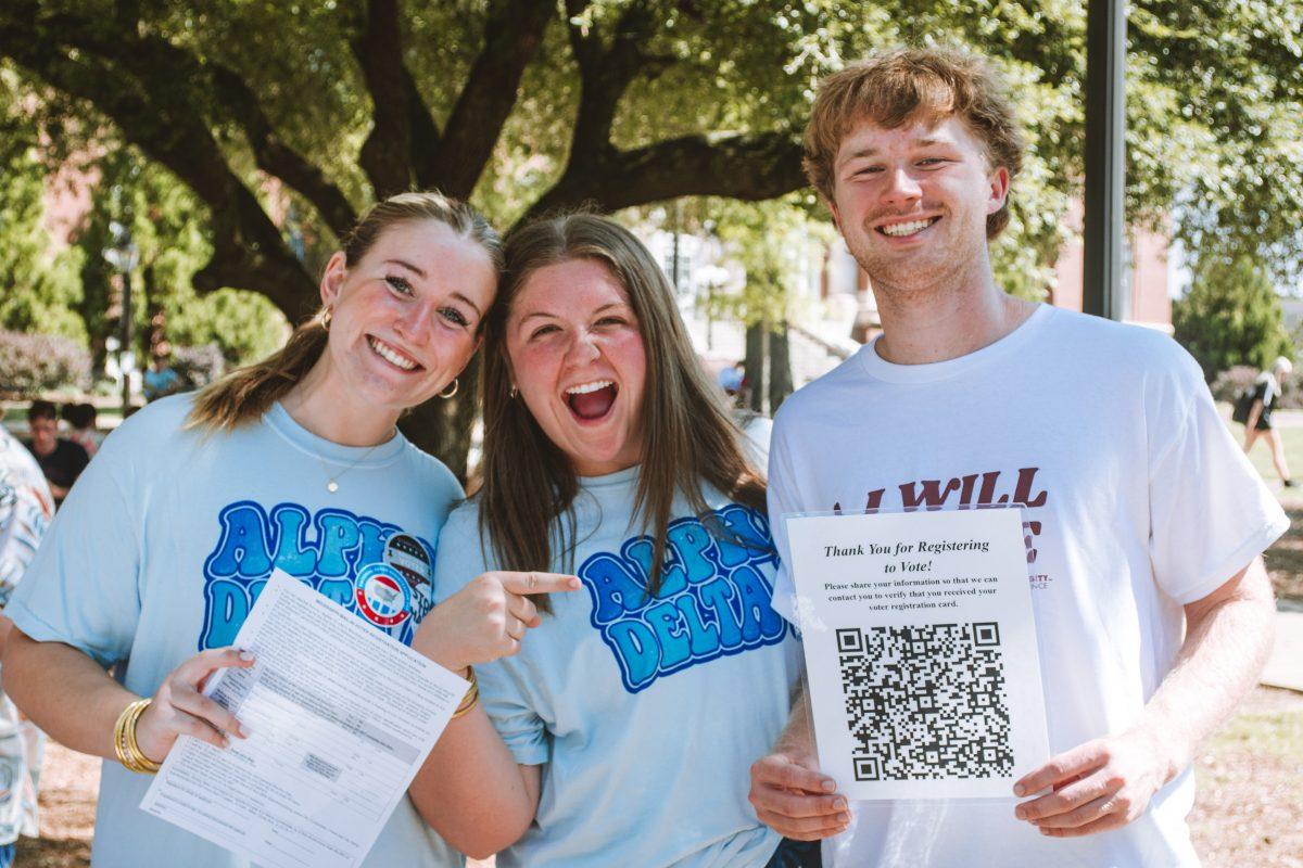 Volunteers were on the Drill field Tuesday registering students and faculty to vote. The next voter registration drive is Thursday. 