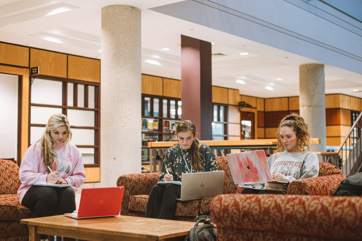 The Mitchell Memorial Library is a common study location for students during exam weeks.
