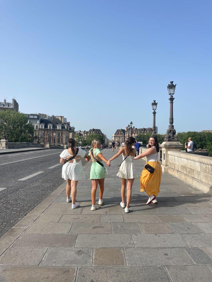 Students have the opportunity to intern during study abroad programs. From left to right: Alex Owings, Irelan Burke, Katie Smith, Miriam Cochran studied in Florence, Italy. 