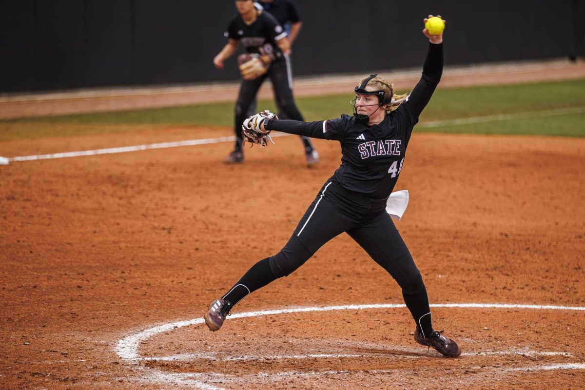 Freshman+pitcher+Delainey+Everett+made+her+college+debut+against+UAB+for+opening+day+of+Mis+sissippi+State+softball.