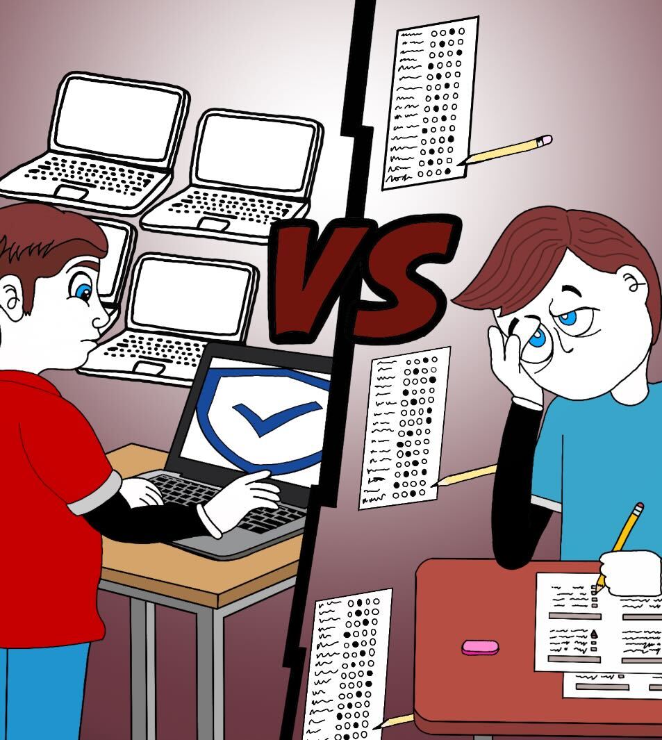 Face-off: In-person testing allows for a more focused environment