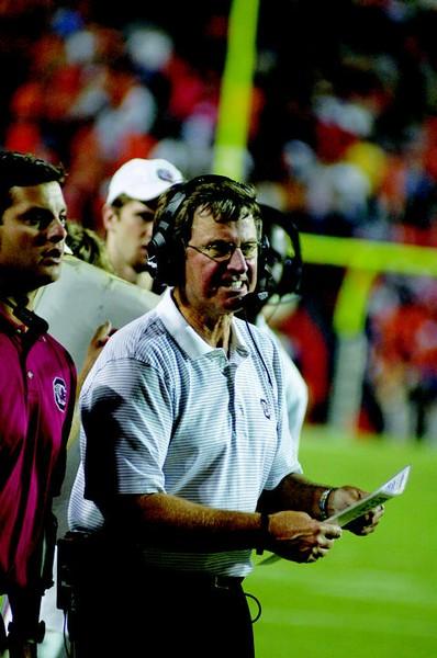 South Carolina Gamecock head coach Steve Spurrier is 0-2 in his career against Mississippi State in Starkville. Spurrier has a .801 conference winning percentage in his 16 year college career.