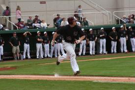 Connor Powers begins his home run trot in the first inning of Sundays loss to Auburn.