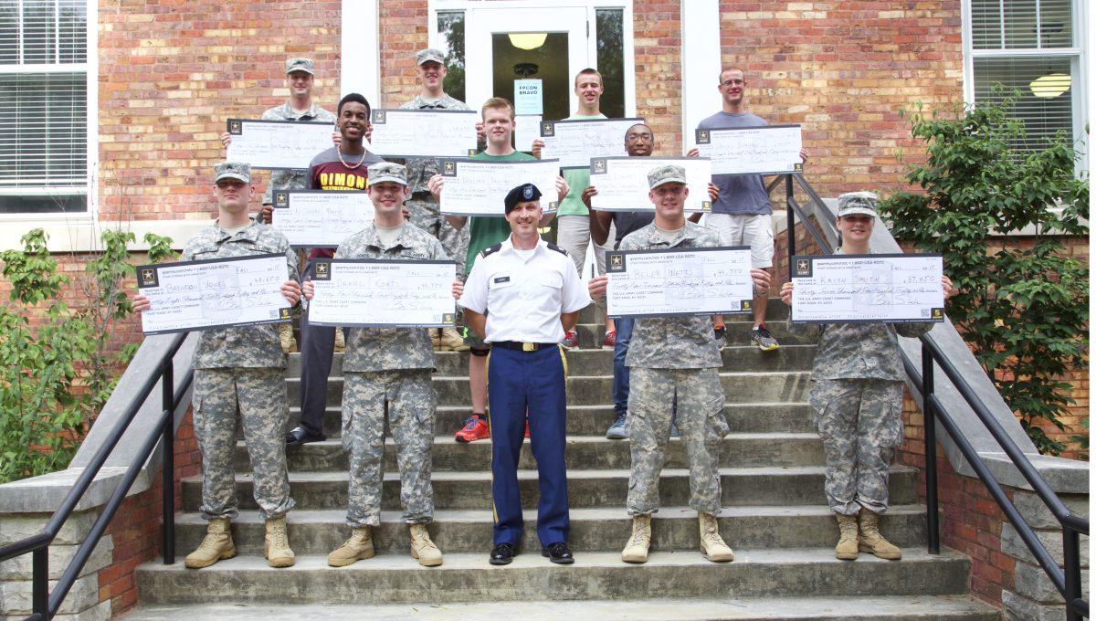 Eleven MSU ROTC cadets received scholarships last Thursday in front of Milton Hall on MSUs campus. Their merit was provided during a several-hour long event titled, Welcome Back Lab.