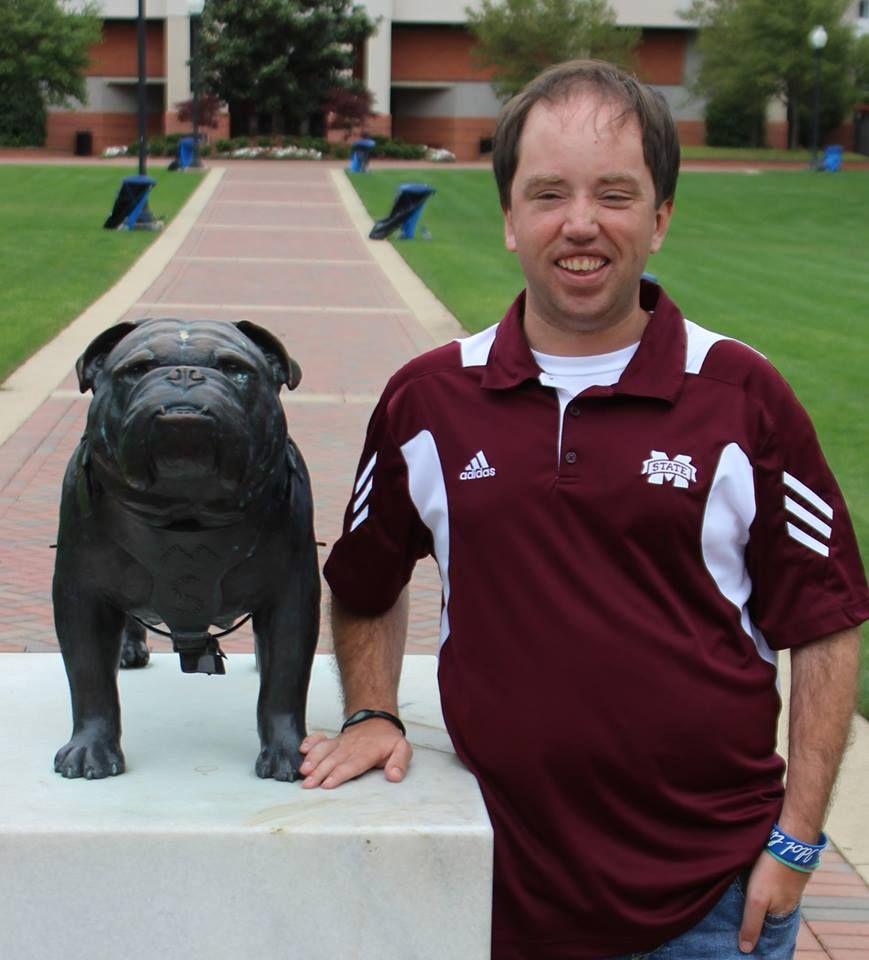 Wade Sims, ACCESS student, stands in front of the Mississippi State University Bully statue located in the Junction near the stadium on the campus he loves. Sims has been apart of the ACCESS program on MSU’s campus since the spring of 2013.  Sims graduated last May and plans to stay in the Starkville area. 