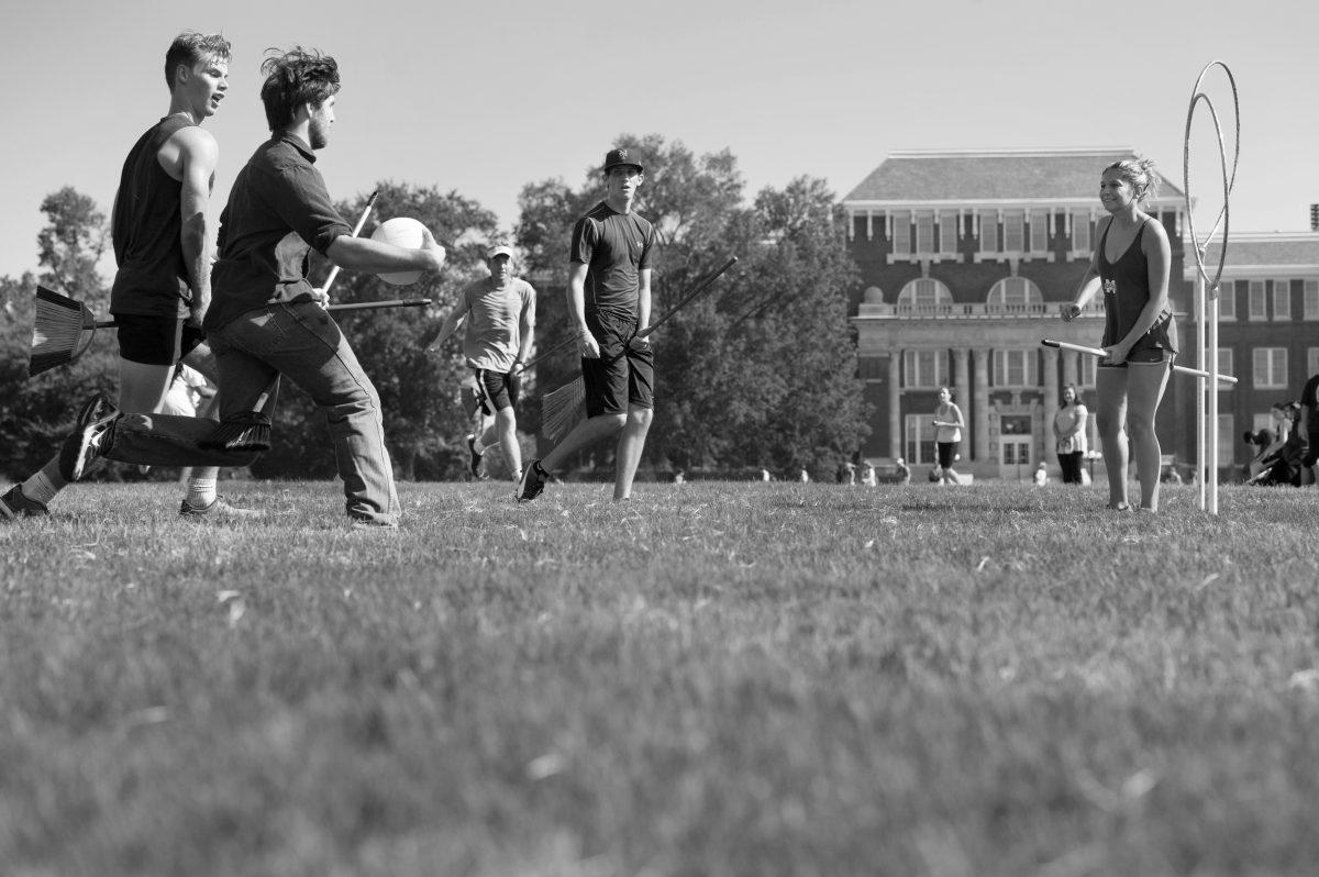 Quidditch game on Drill Field - Quidditch for Muggles First Year Experience seminar class. 