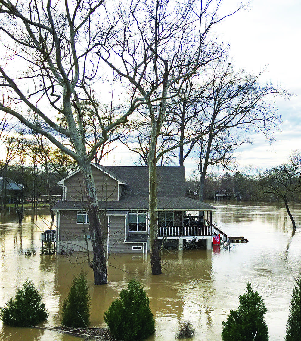 After Saturday's intense thunderstorms, many Columbus buildings suffered from flooding along the Tombigbee River.&#160;