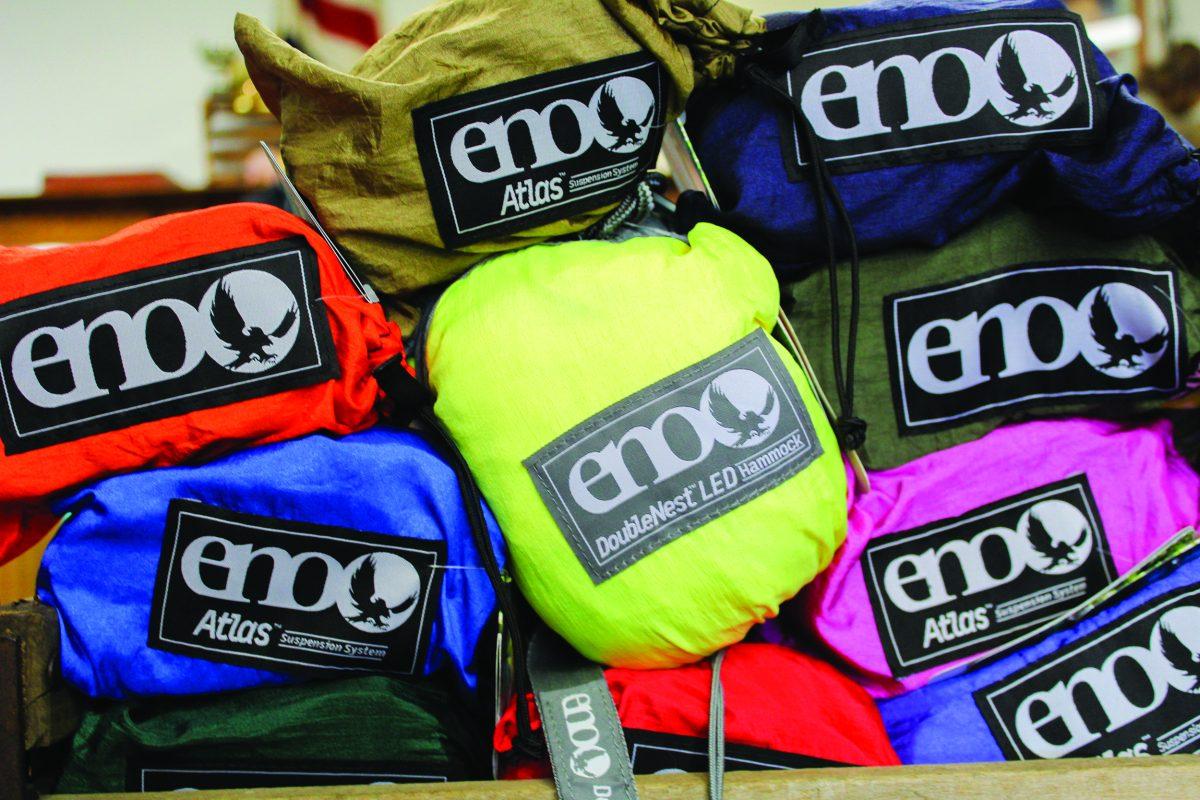 Hammocking is a popular outdoor leisure activity for college students. Reeds carries ENO hammocks and accessories year-round.