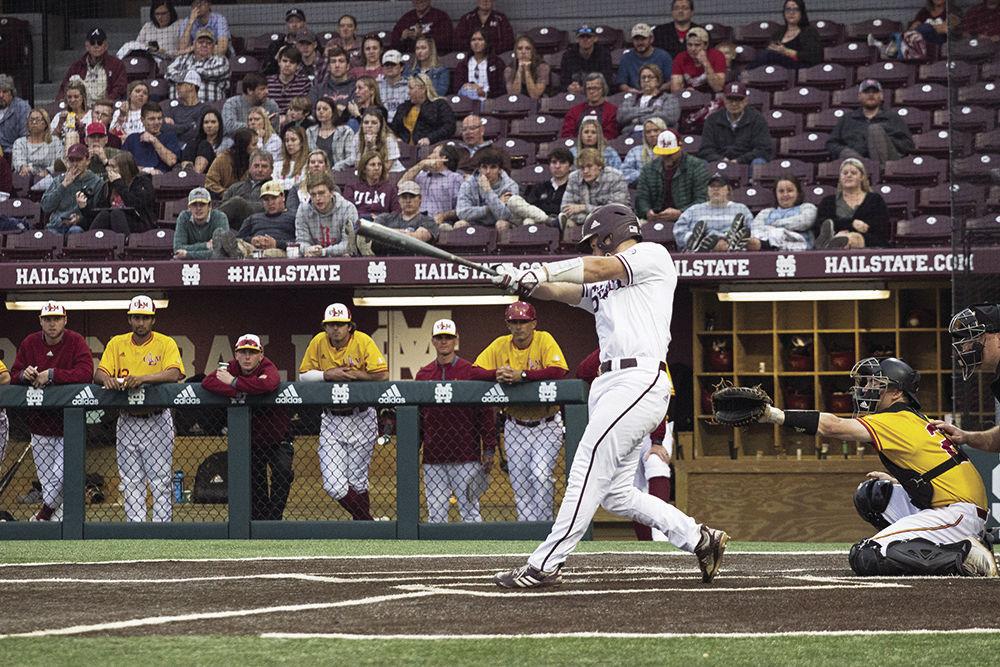 Dustin Skelton hit a home run during the game against the University of Louisiana Monroe. Skeltons home run was one of the 21 runs Mississippi State University scored.