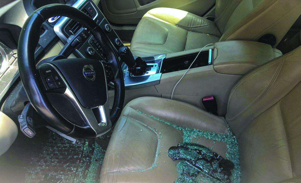 Reflector Editor-in-chief Mia Rodriguez’s car window was bashed in the night of Sept. 10. The car was parked in a local apartment complex and a change purse was stolen.