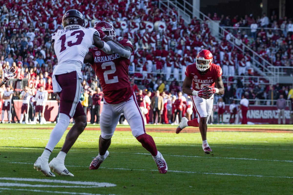 MSU was helpless when it came to stopping Arkansas Wide Receiver Treylon Burks (pictured) this past weekend, as the junior wide out tallied up over 100 all purpose yards against the Bulldogs.