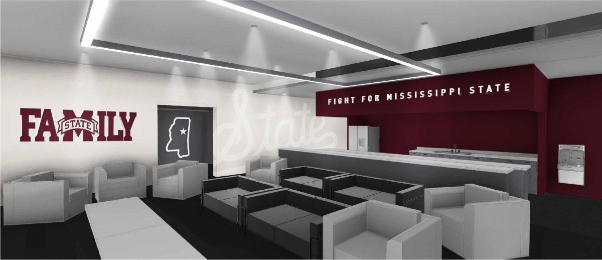 Pictured above is a 3D model of what the new Mississippi State softball indoor facility will look like upon completion. The 12,000-square foot building is a $7 million project that features bullpens, a team meeting room, lockers and bathrooms.