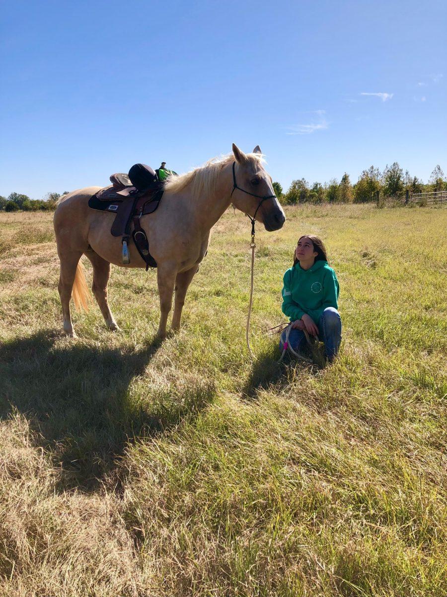 Sierra Nicholson is a participant in MSU’s Veteran Horsemanship Program. The program works with veterans to facilitate recovery.