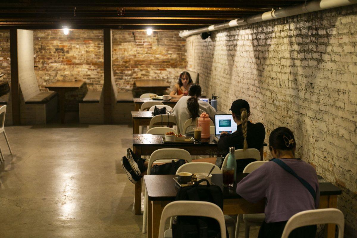 Nine-Twentynine’s basement is a common working area for students and staff when there are no special events taking place.
