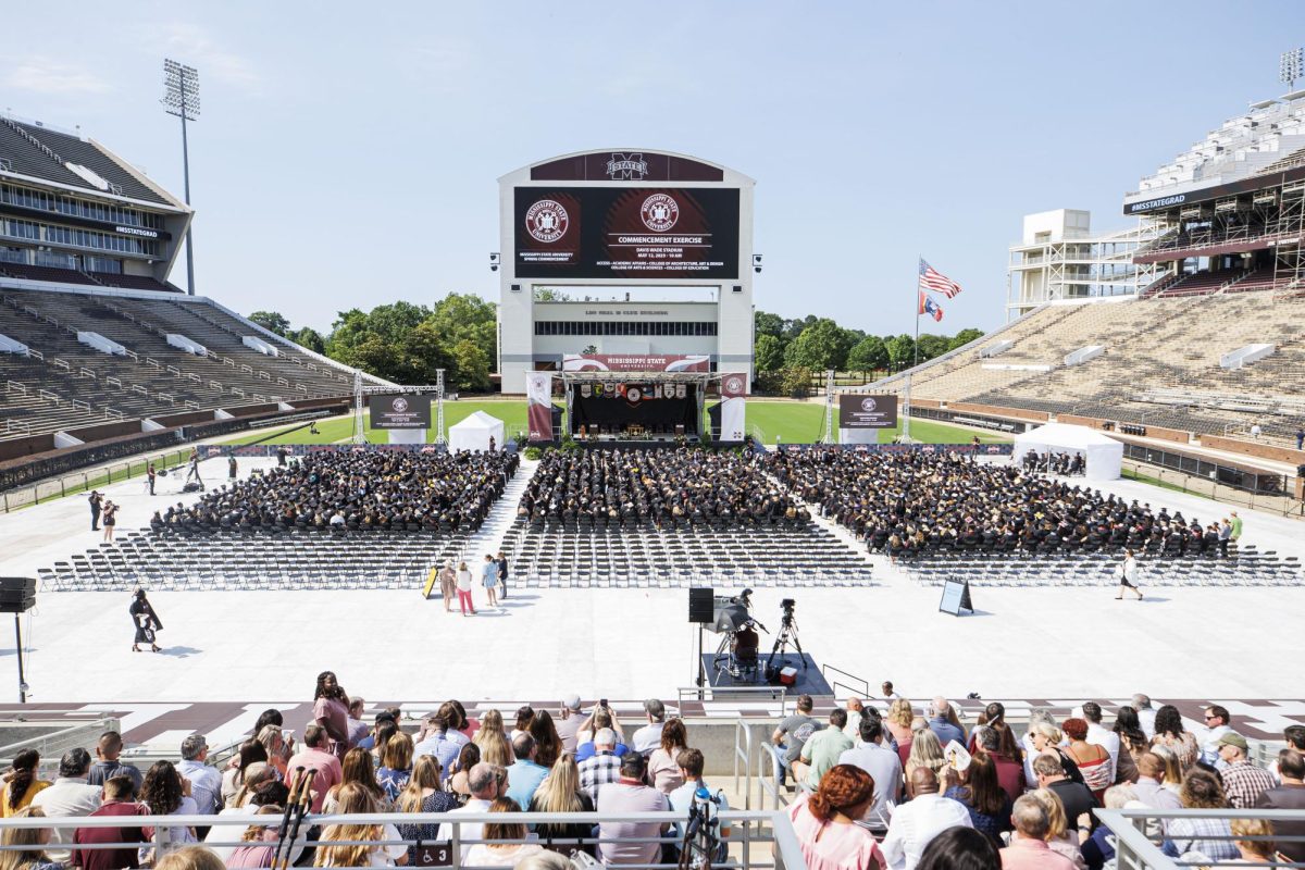 Graduation for spring 2023 was held in Davis Wade Stadium instead of Humphrey Coliseum.