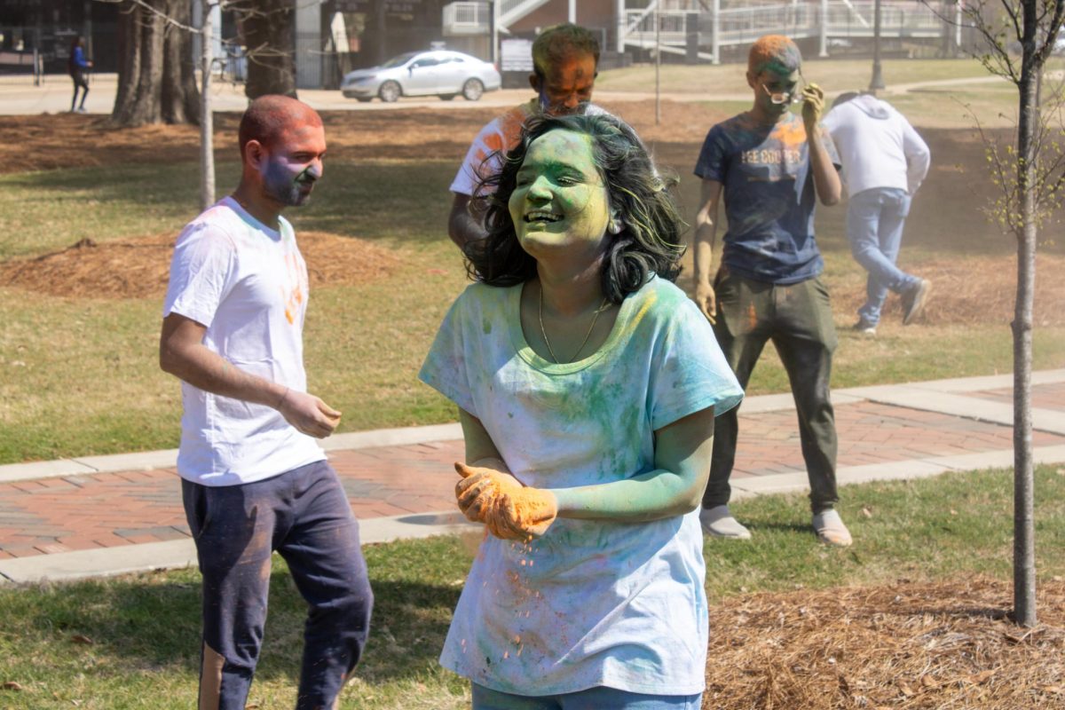 Mississippi State University student Anitha Madapakula attended the Holi celebration in the Junction.