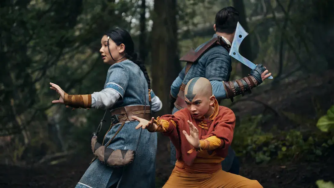 Katara (Kiawentiio), Aang (Gordon Cormier) and Sokka (Ian Ousley) are the main trio in the show.