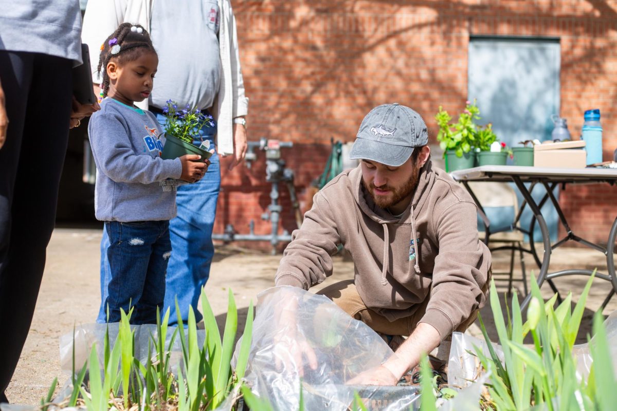 Horticulture major Wesley Rainey worked through the season to bring plants to market. 
