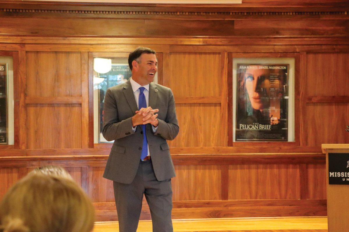 Watson spoke to students on Sept. 2 in the John Grisham Room.