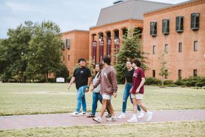 Members of the 2022 Latino Student Association walk on the MSU campus. 