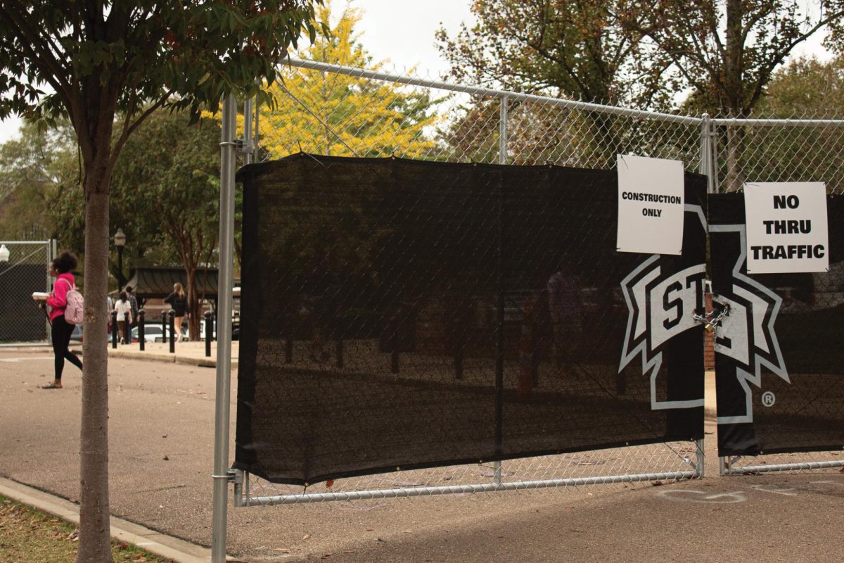 gates block off the end of George Perry Street due to ongoing construction on North campus.