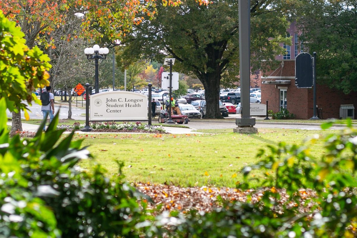 Reflector file photo shows the Longest Student Health Center sign in 2022. 