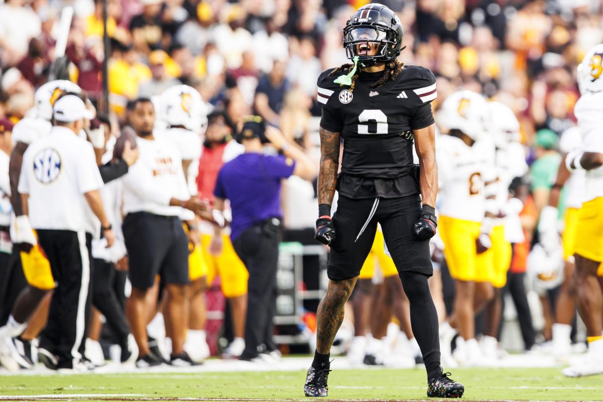 Mississippi State Wide Receiver Anthony Evans III (#3) during the game between the Arizona State Sun Devils and the Mississippi State Bulldogs. [Ivy Rose Ball/MSU Athletics]