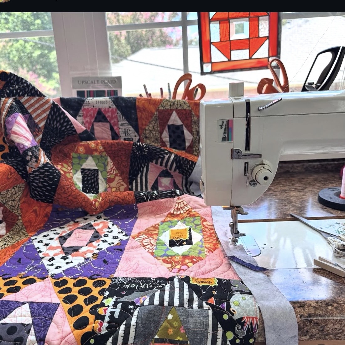 Carol Punday enjoys quilting in her sewing room. 