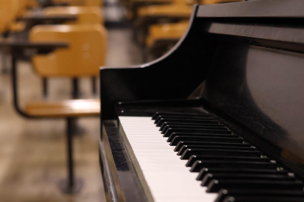 Allen Hall's classroom 12 is home to a piano. 