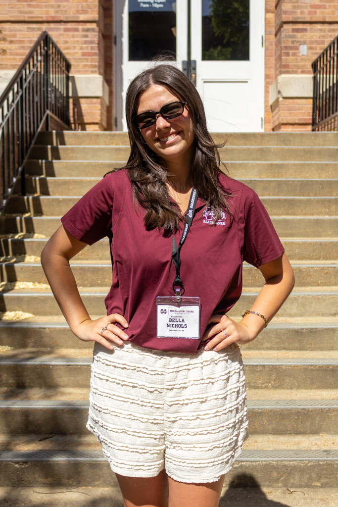 Bella Nichols, a senior fashion design and merchandising major, gave Roadrunner tours on the university's largest Spring Preview Day.