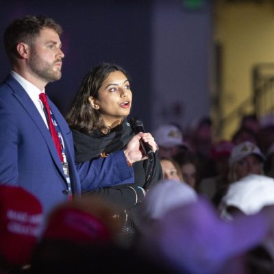 7:34 p.m. - An attendee asks JD Vance questions about immigration policies. Their interaction has since gone viral online.